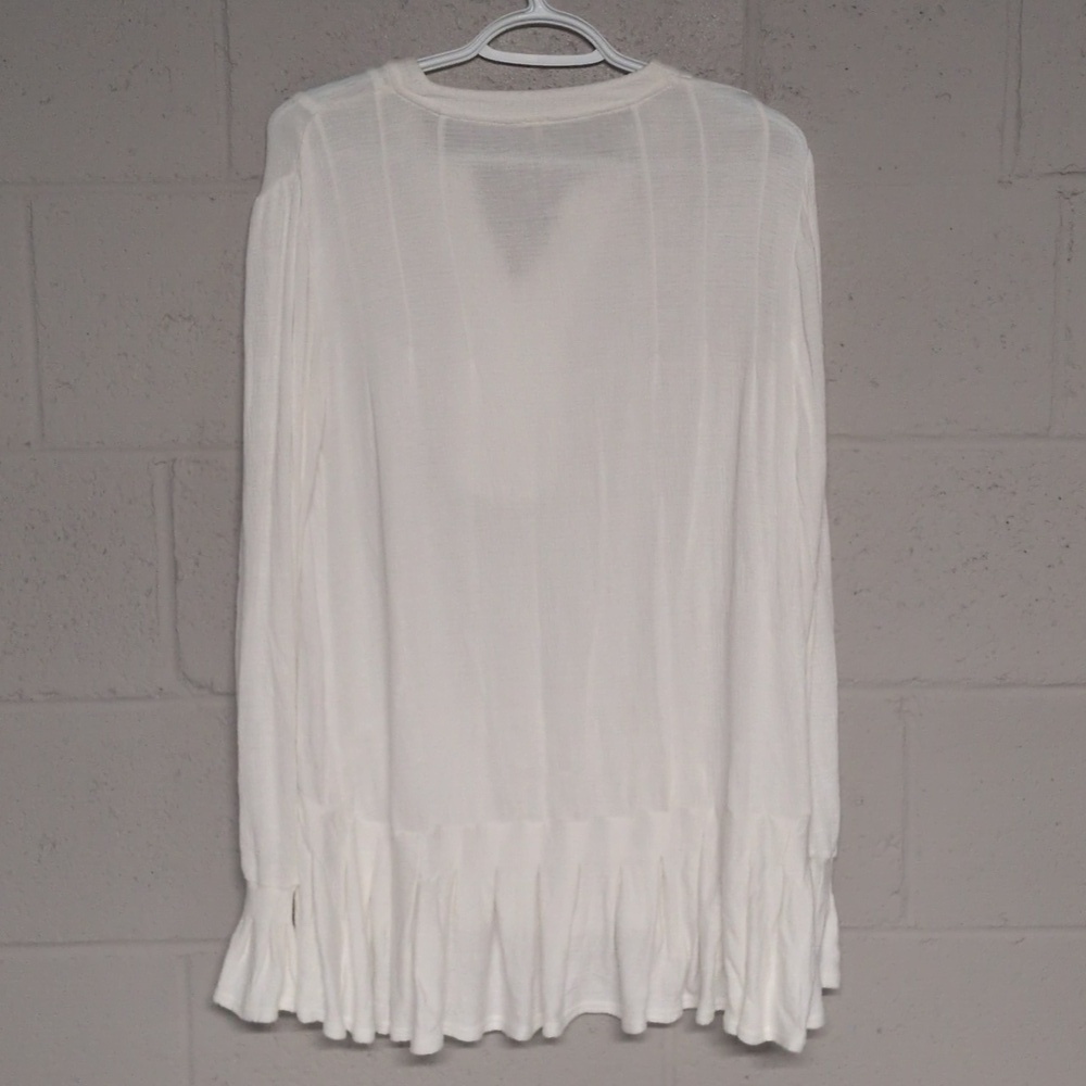 Free People Your Girl Button-Front Tunic Top Dress In Ivory Size XS, Bohemian - Picture 6 of 7